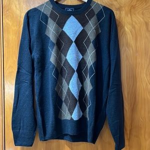 Dockers men L argyle charcoal sweater